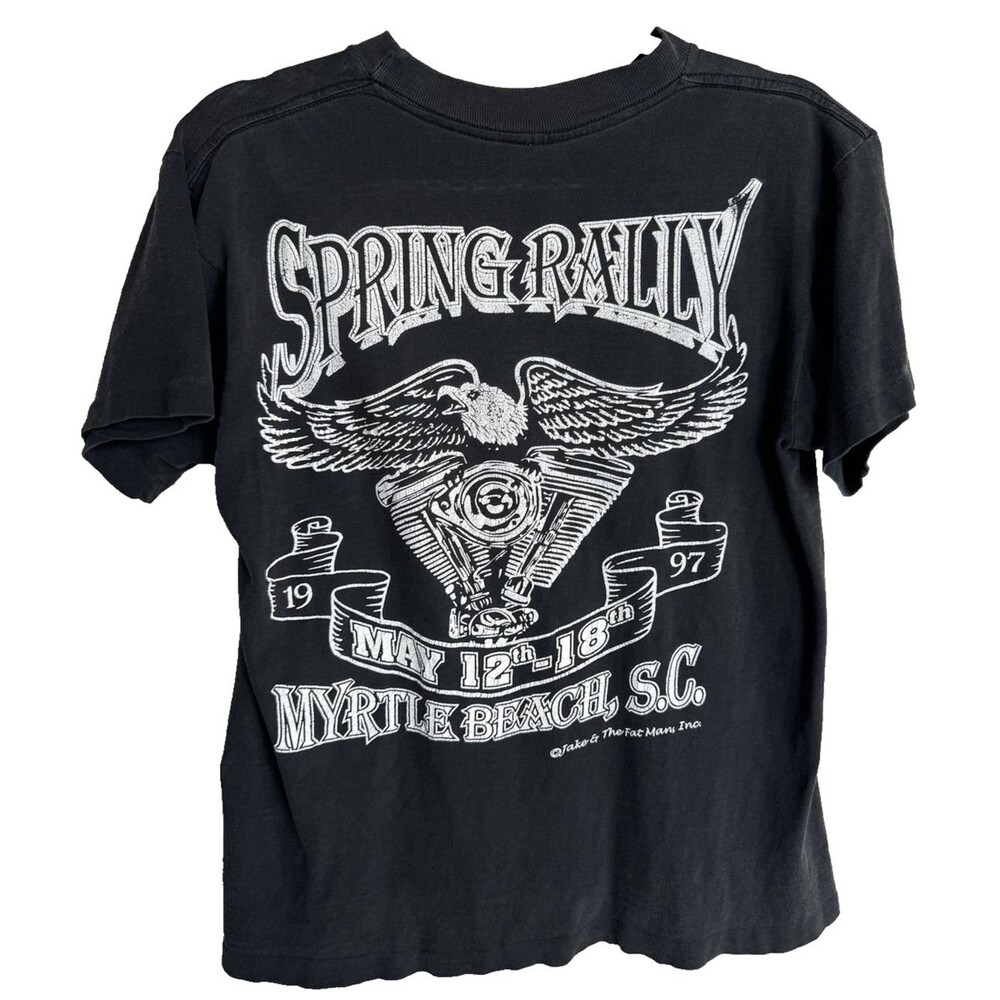 VINTAGE 1997 Myrtle Beach Spring Rally Biker T-Shirt Single Stitch SC Medium